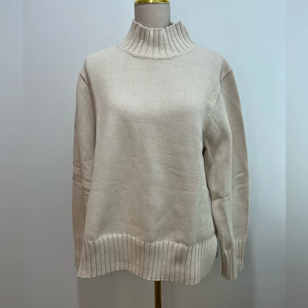 J.Crew Cotton turtleneck sweater in pale bone - Picture 4 of 10